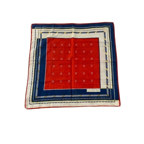 Vintage Christian Dior Color Block Silk Print Scarf Hankercheif - OS - Picture 1 of 9